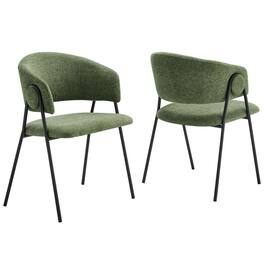 Nella Upholstered Heathered Chenille Dining Chairs Set of 2 by Modway - Black