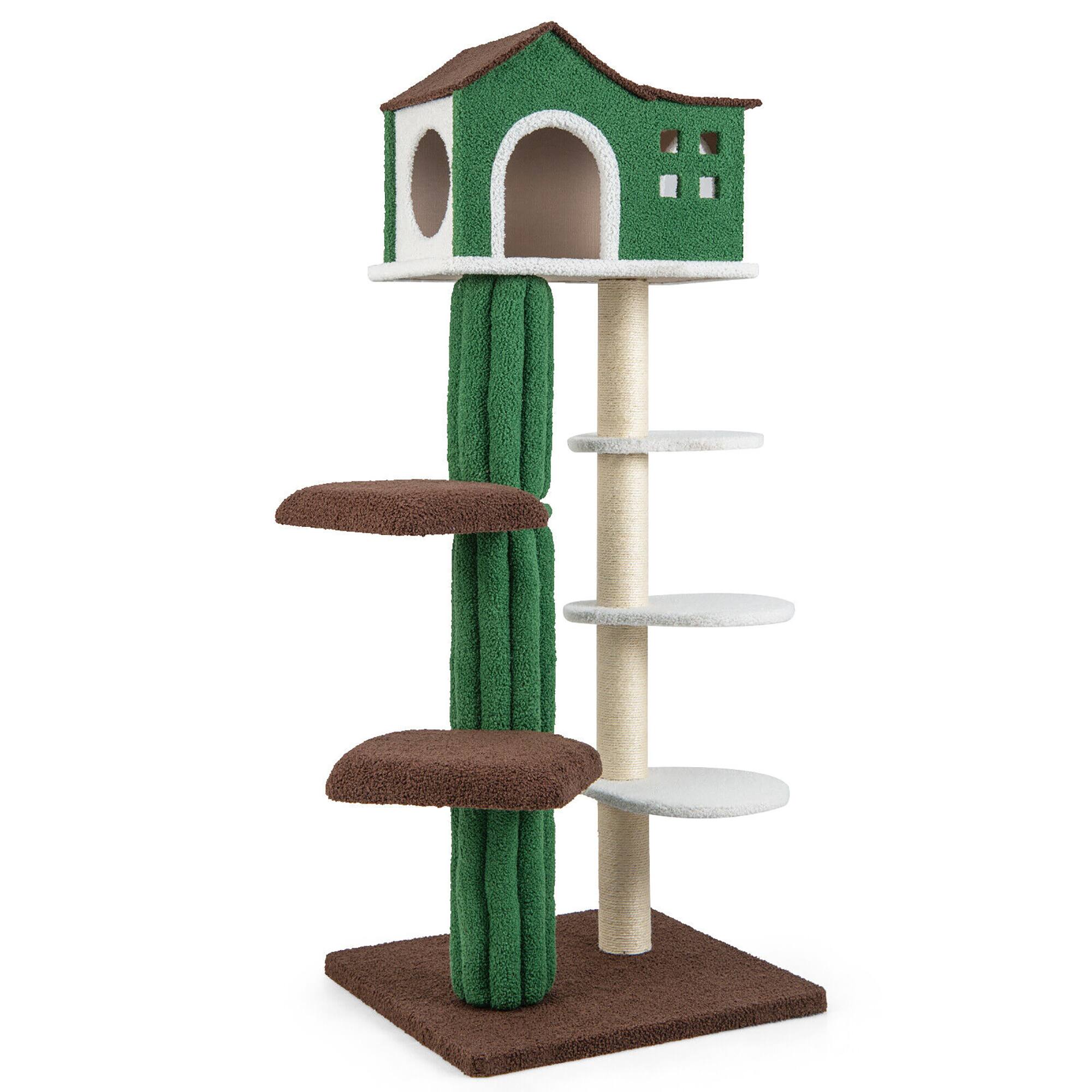 Alt View 9. Gymax - Gymax 7-Tier Modern Cat Tree Tower 61'' Cat Climbing Stand with Sisal Scratching Posts.