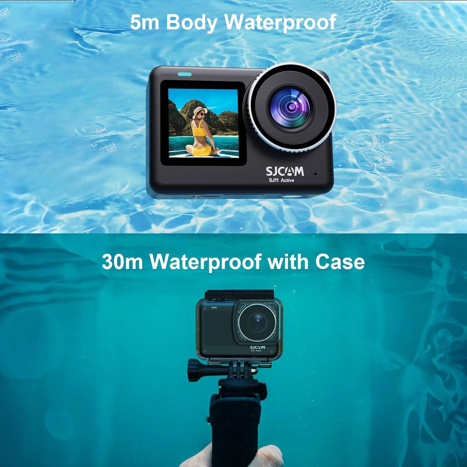 5m Body Waterproof  
SJCAM SJH Active  
30m Waterproof with Case