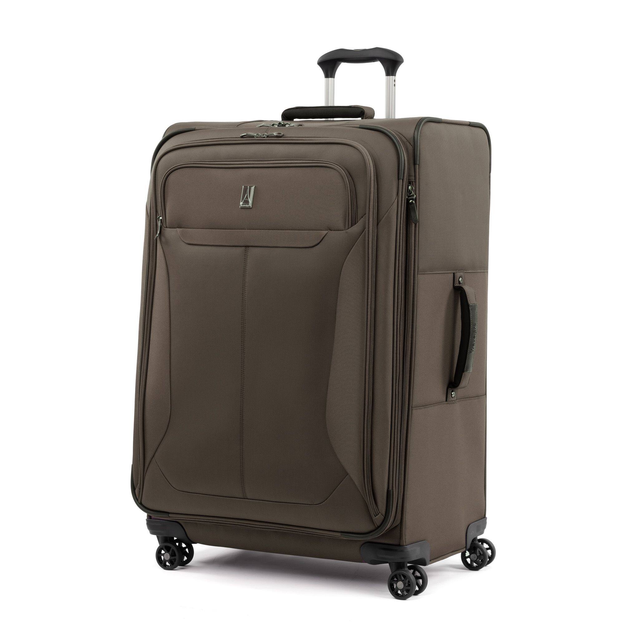 Left. Travelpro - Tourlite Softside Expandable 29" Checked Spinner Luggage - Espresso.