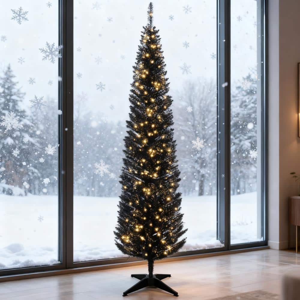APRILSOUL - 7ft Pencil Christmas Tree - Black
