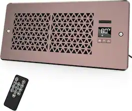 Nordic Hygge - Register Booster Fan for 4" x 10" Register Holes with Remote Control and Thermostat in Brown