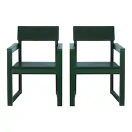 WestinTrends - Paloma Modern HDPE Outdoor Patio Dining Arm Chairs (Set of 2) - Dark Green