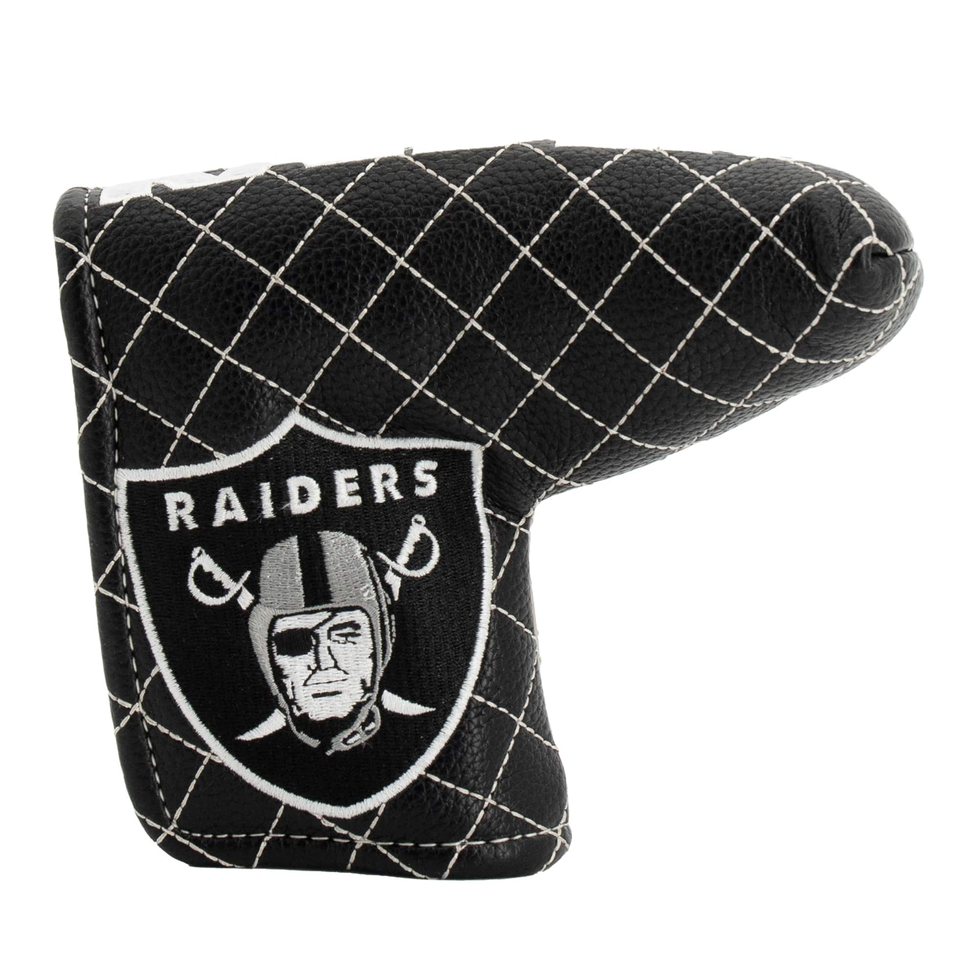 Front. Team Golf - Las Vegas Raiders Quilted Blade Putter Cover - Multicolor.