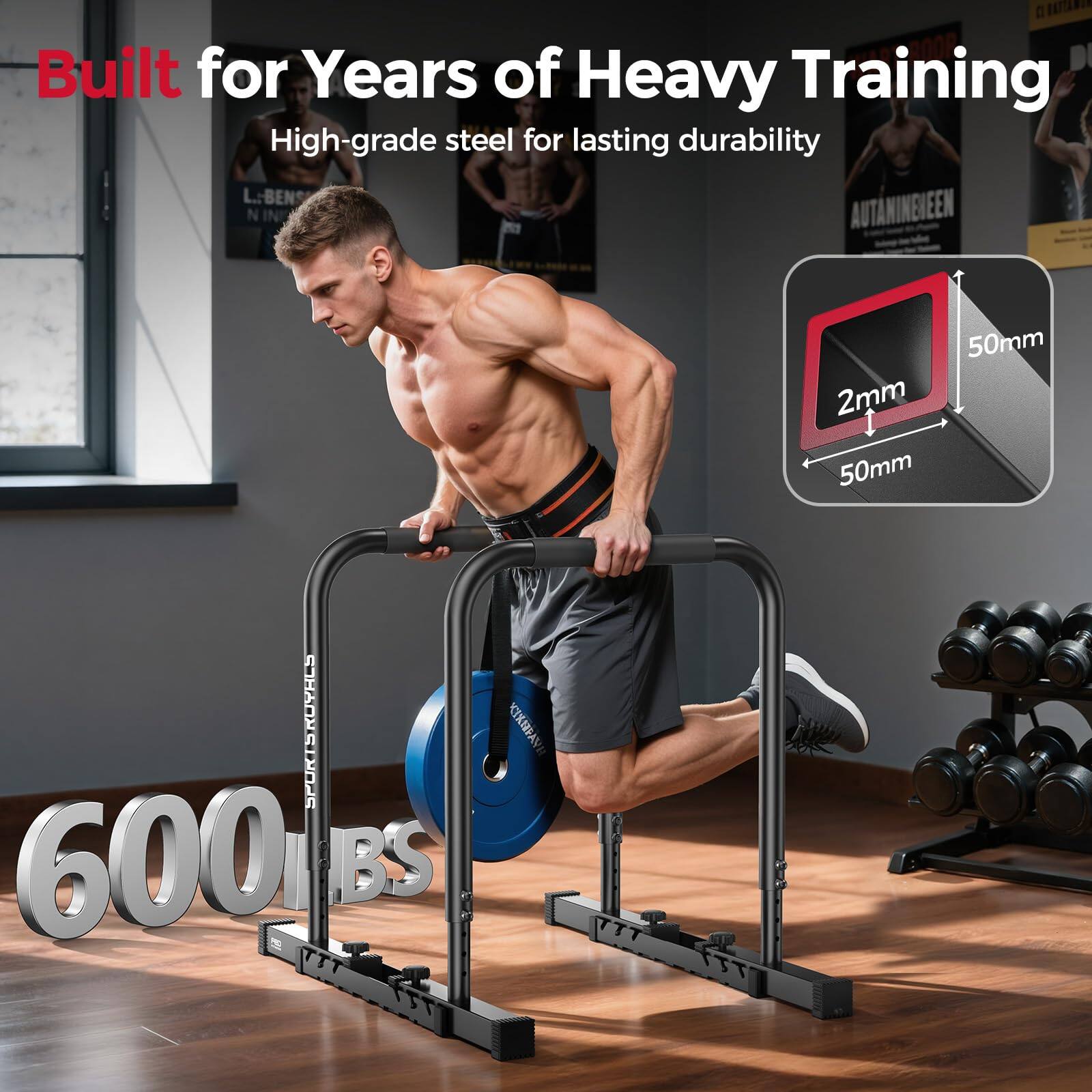 Built for Years of Heavy Training  
High-grade steel for lasting durability  
L-BENS N INF AUTANINEUEEN  
50mm 2mm 50mm  
SCHADYSTVOS 600 BS YXIPAN TT
