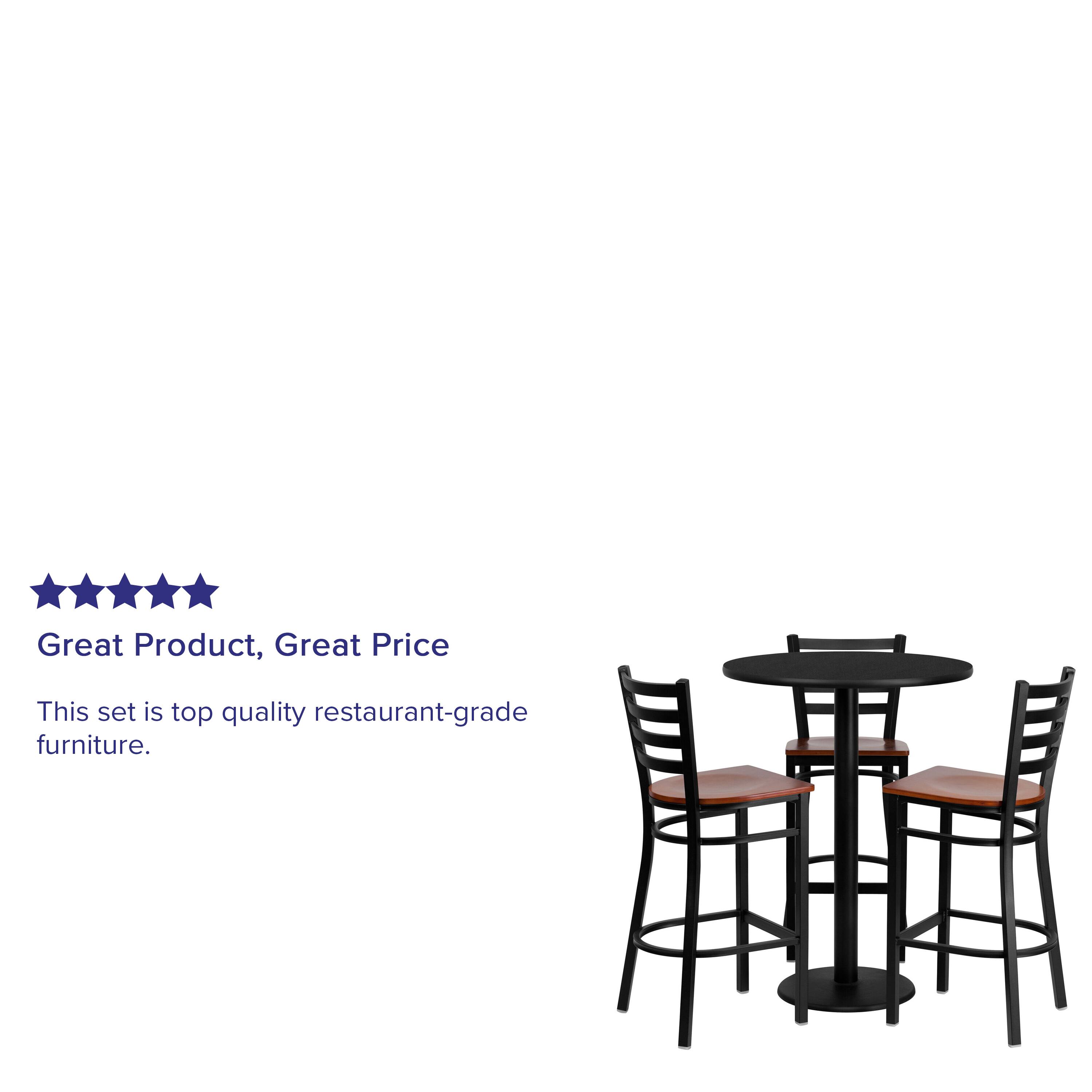 Great Product, Great Price

This set is top quality restaurant-grade furniture.