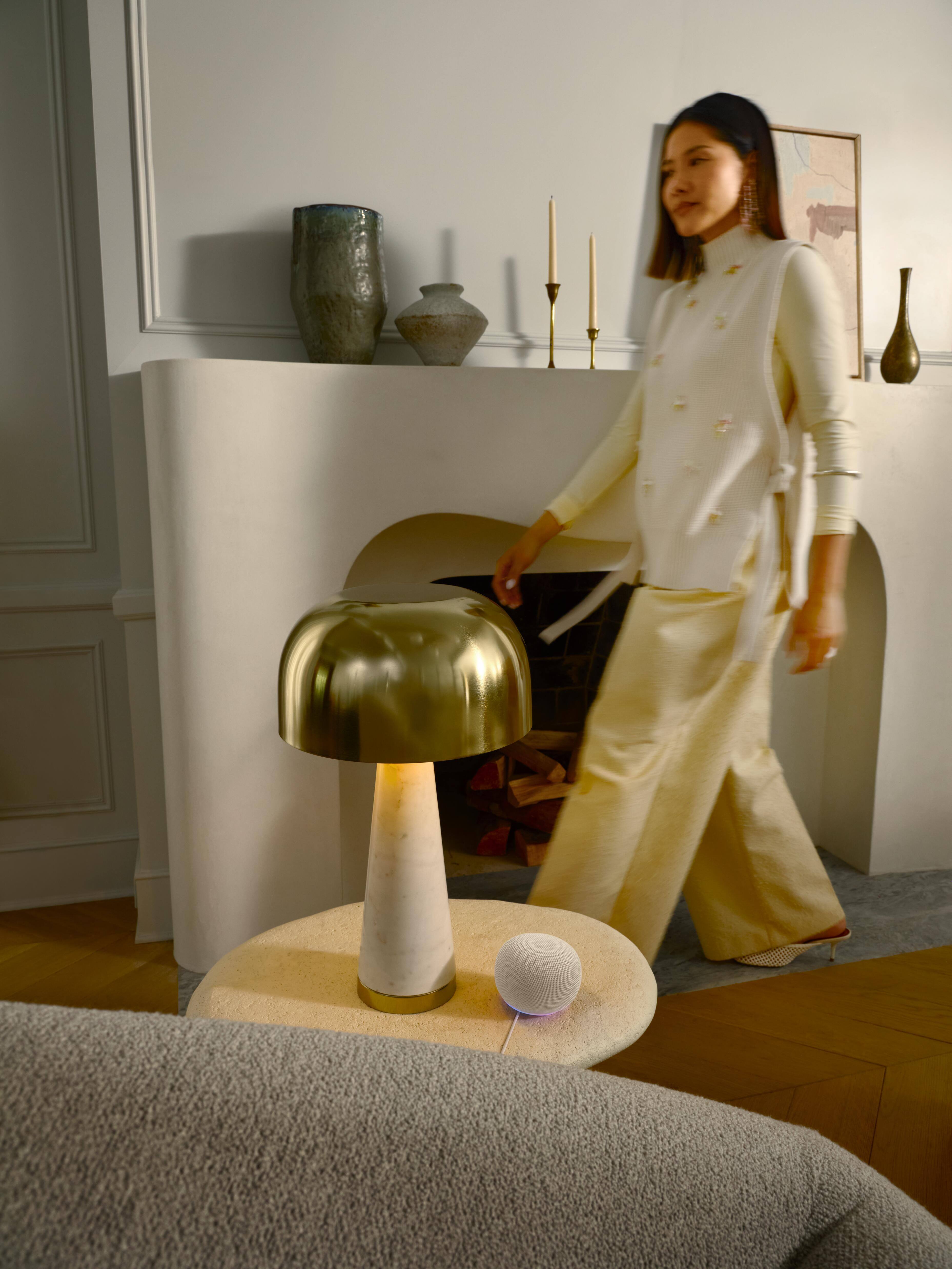 Alt View 10. Google - Home Speaker (Coming Spring 2026) - Smart Speaker with Gemini For Home Voice Assistant and 360-Degree Sound - Porcelain.