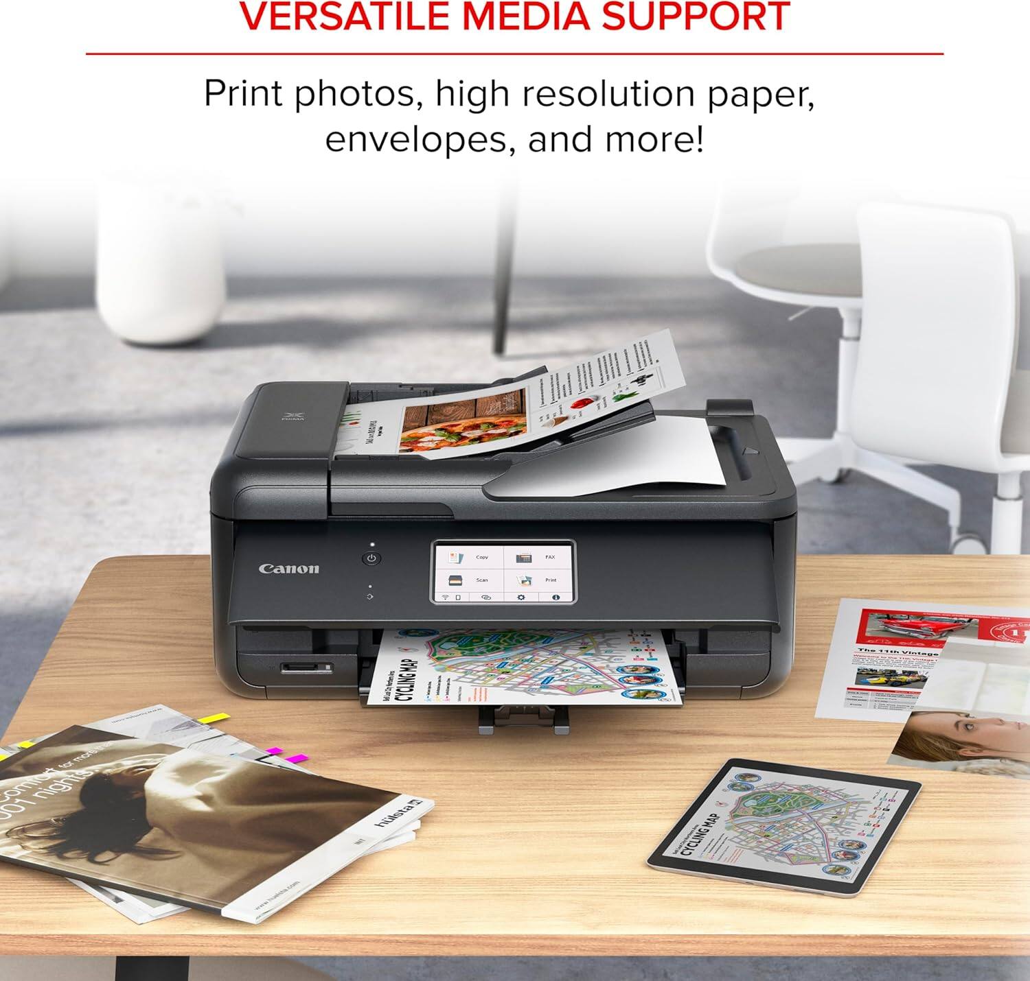 VERSATILE MEDIA SUPPORT  
Print photos, high resolution paper, envelopes, and more!