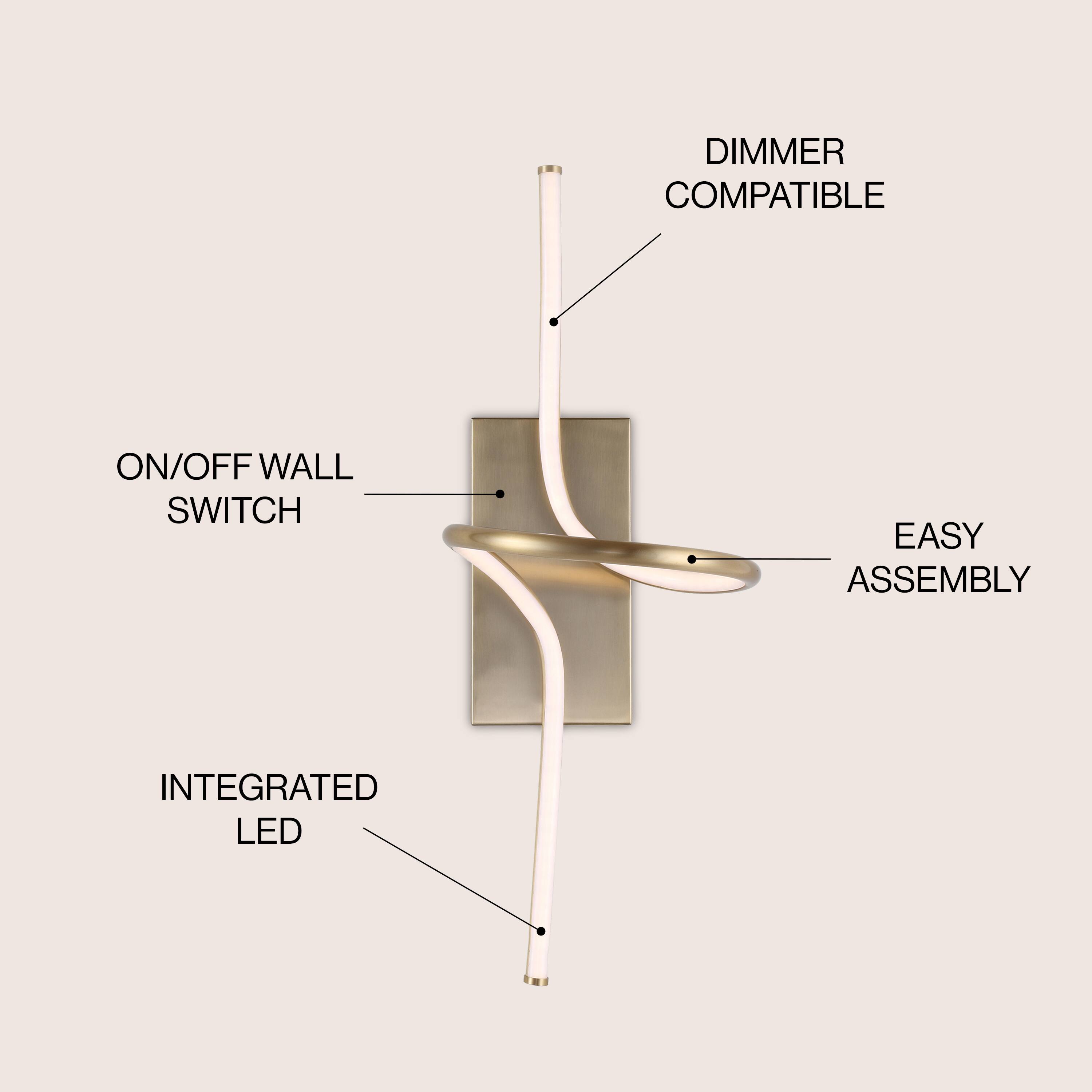 DIMMER COMPATIBLE  
ON/OFF WALL SWITCH  
EASY ASSEMBLY  
INTEGRATED LED