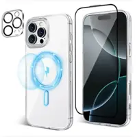 3inus - 2-in-1 for iPhone 16 Pro Max 6.9" Magnetic Case and 9H Hardness Screen Protector, Compatible with Magsafe, Shockproof - Crystal Clear Not Yellowing - Front_Zoom