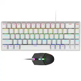 Sahara - Wired Gaming Keyboard & Mouse Combo | 68 Keys | Anti-Ghosting Multi-Key | 7-RGB Backlights - White