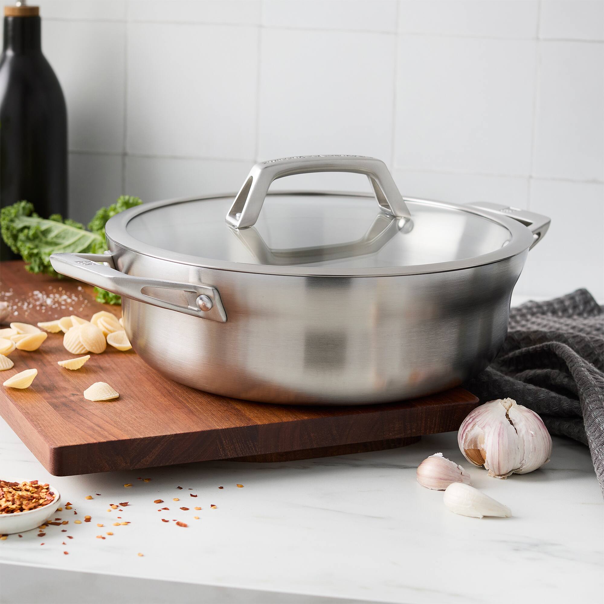 Alt View 8. ZWILLING - ZWILLING Motion Stainless Steel 4-qt Stainless Steel  Chef's Pan with Lid - Stainless Steel.
