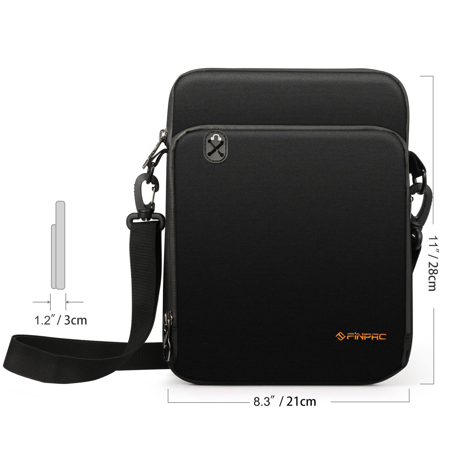 HT 1.2"/3cm  
i - FINPAC  
11"/28cm  
8.3"/21cm