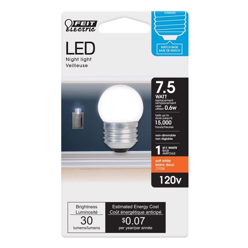FEIT ELECTRIC - S11 E26 (Medium) LED Bulb Soft White Clear 7.5 Watt Equivalence 1 pk