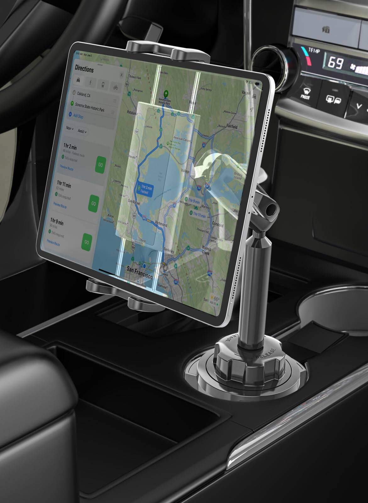 METALTON - Metal Arm Cup Holder Car Tablet Mount For 4 7 Ipad Phone 720 Rotation Cupholder Truck Tablets Pro 9 Air Min - Default