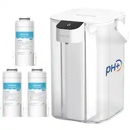 Waterdrop - ED01AW Alkaline Electric Water Filter Pitcher, 15-Cup, Instant 200-Gallon Countertop Purifier, Extra 3 EDFA Filters - White
