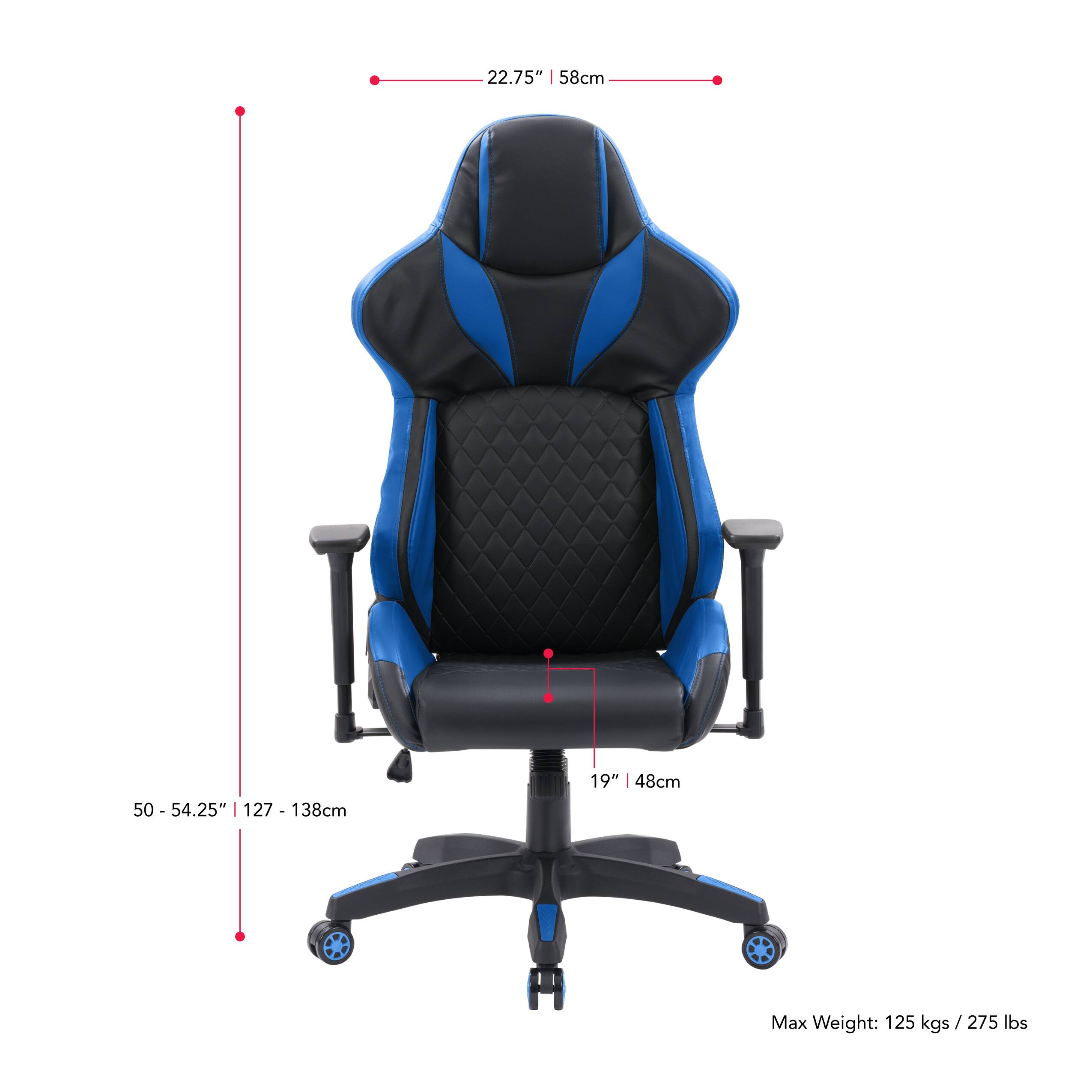 Alt View 15. CorLiving - Nightshade Gaming Chair - Black and Blue.