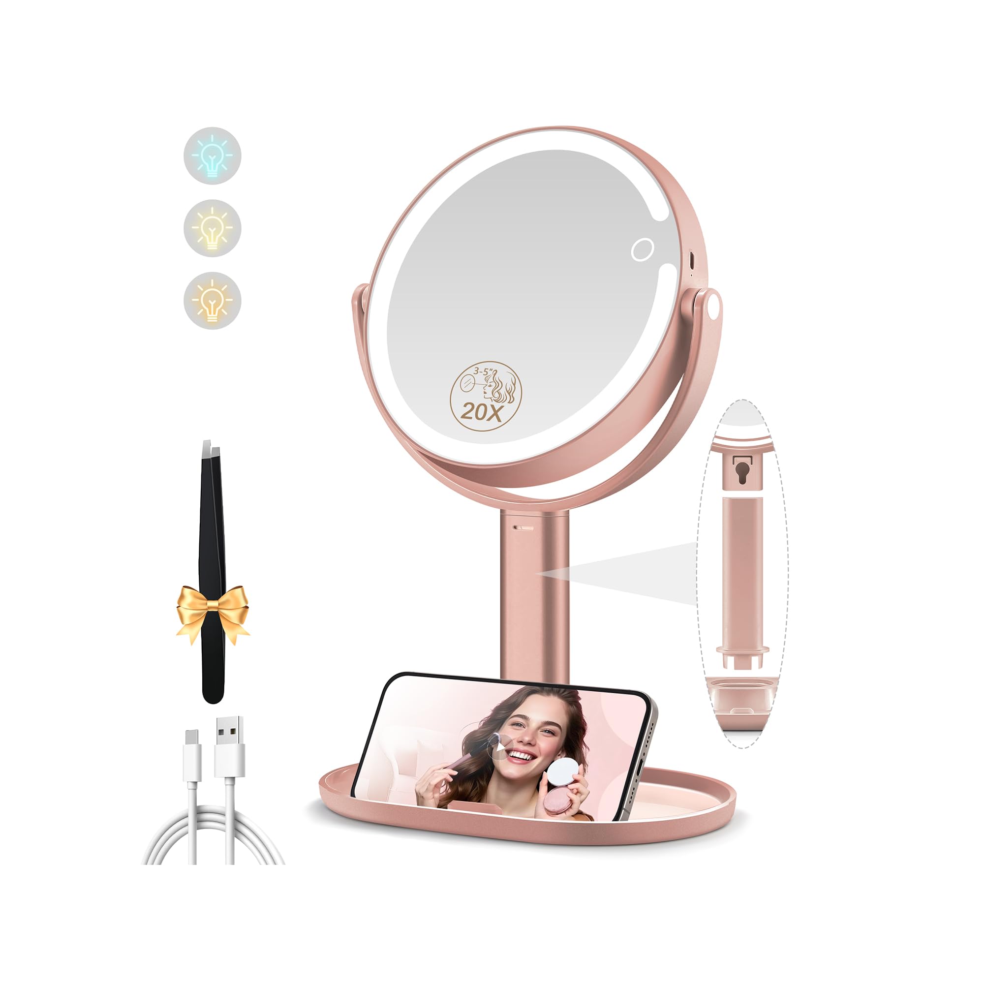 Rosegold-20x-11.8"L x 8.7"W