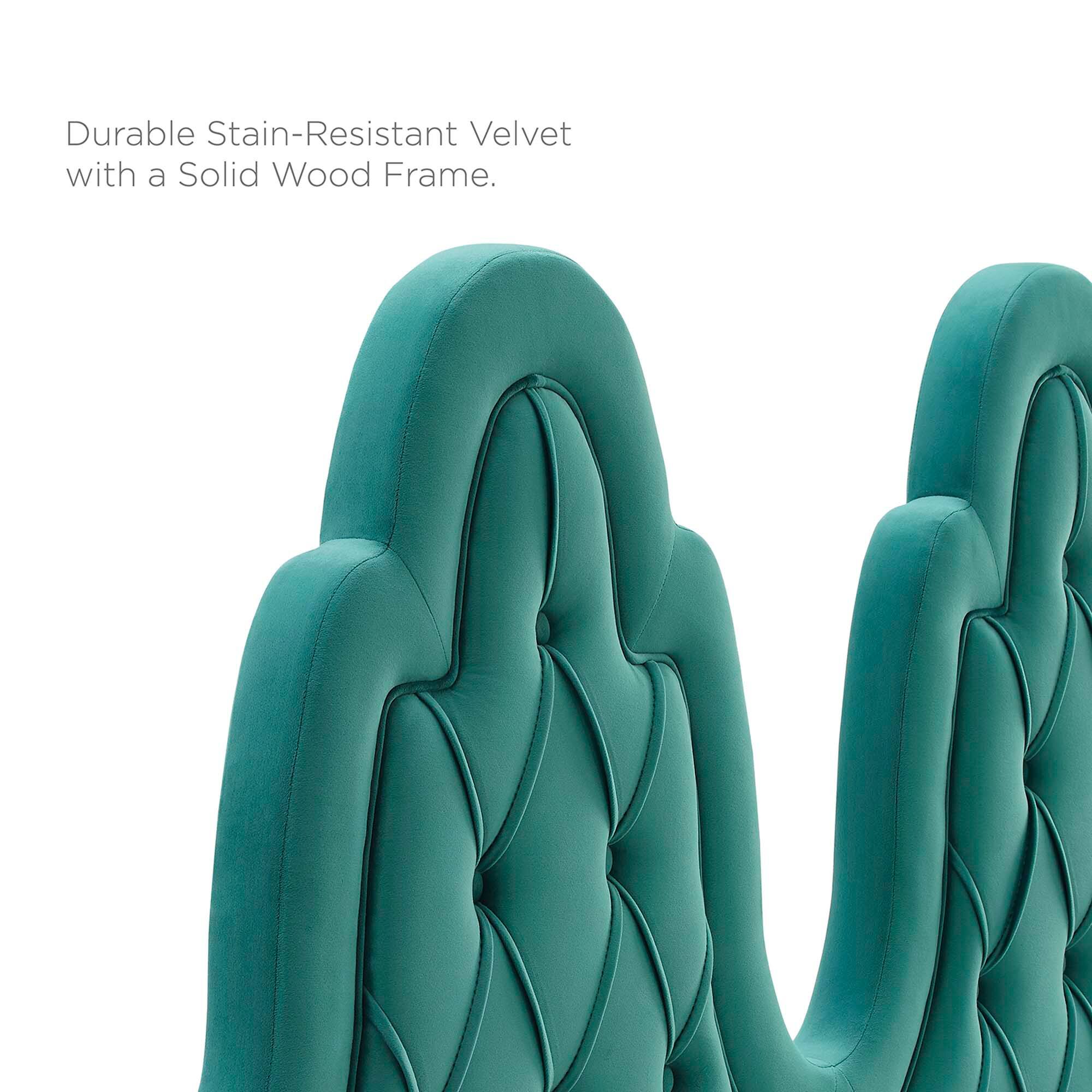 Durable Stain-Resistant Velvet with a Solid Wood Frame.