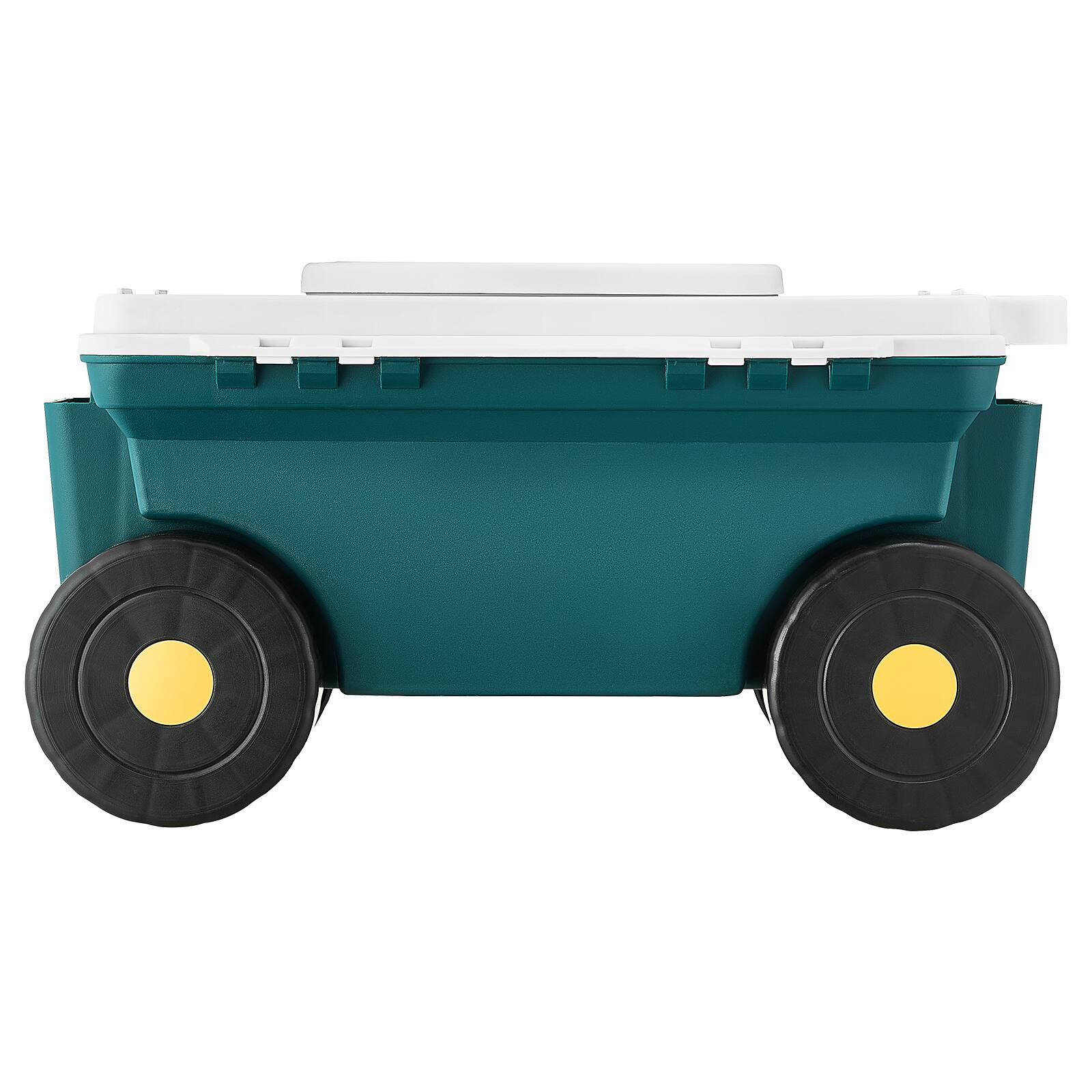 Alt View 5. VEVOR - Garden Scooter with Seat, 2 in 1 Rolling Garden Cart with Storage Bin, Supports up to 227 lbs, Outdoor Wagon with Handle - Grey + Green + Black.