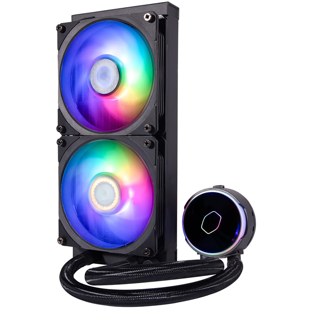 Angle. Cooler Master - Cooler Master MLY-D24M-A23PZ-R1 MasterLiquid PL240 FLUX Close-Loop AIO CPU Liquid Cooler - Black.