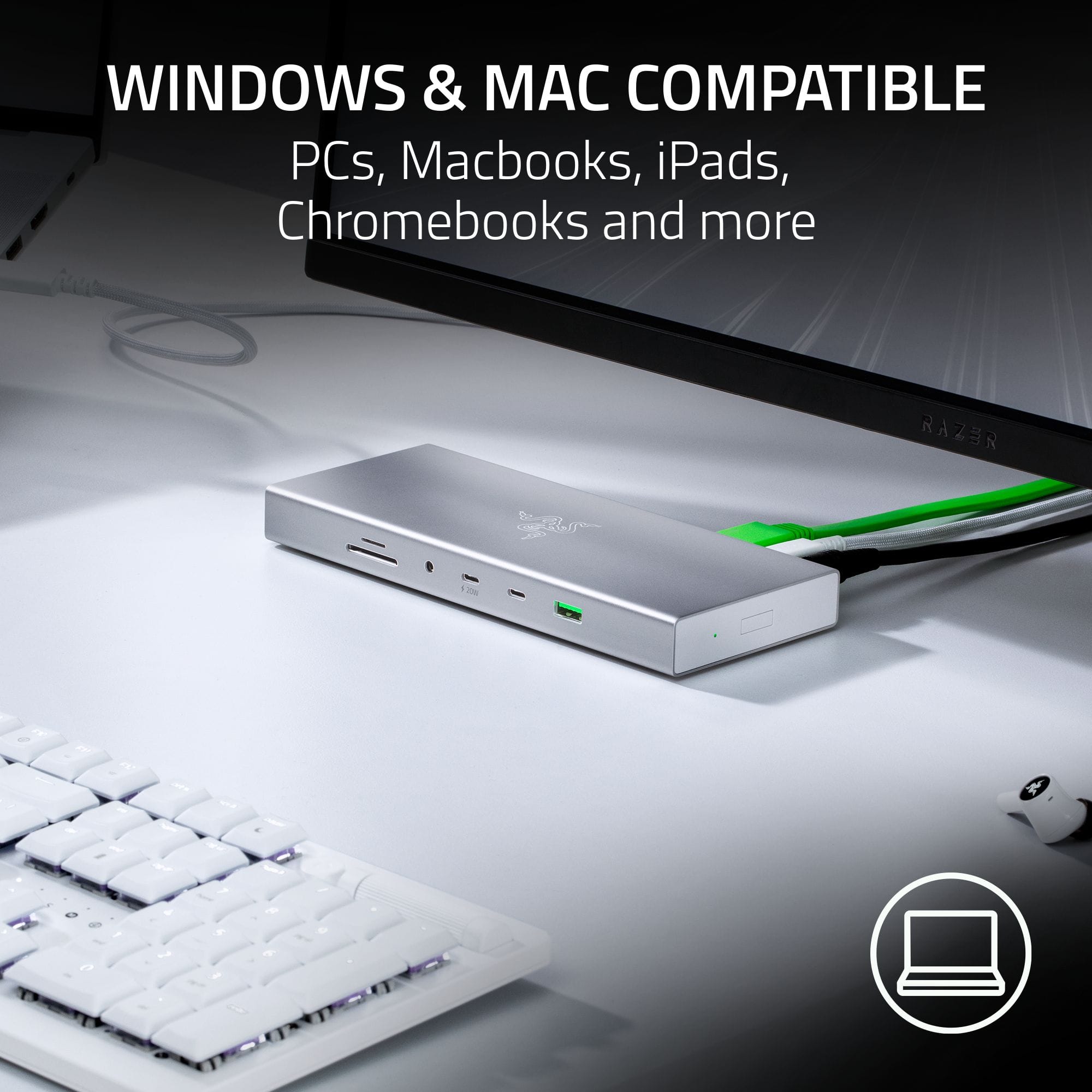 Windows & Mac compatible PCs, Macbooks, iPads, Chromebooks and more.