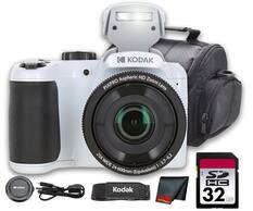 KODAK PIXPRO Aspheric HD Zoom Lens
25X Wide 24-600mm (Equivalent)
1:3.7-6.2
KODAK ELECTRONICS
32 GB SDHC Card
Kodak Strap
Kodak Lens Cap
Kodak Cleaning Cloth
Kodak Carrying Case