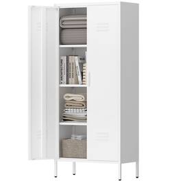 TinyHomie - Modern Storage Cabinet with Adjustable Shelves Magnetic Door Stopper Aluminum Alloy Handles and Breathable Design