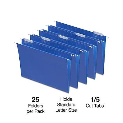 25 Folders per Pack  
Holds Standard Letter Size  
1/5 Cut Tabs
