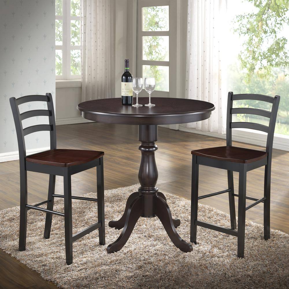 Alt View 3. Carolina Chair & Table - Fairview 36" Round Pedestal Bar Table - Espresso - Espresso.
