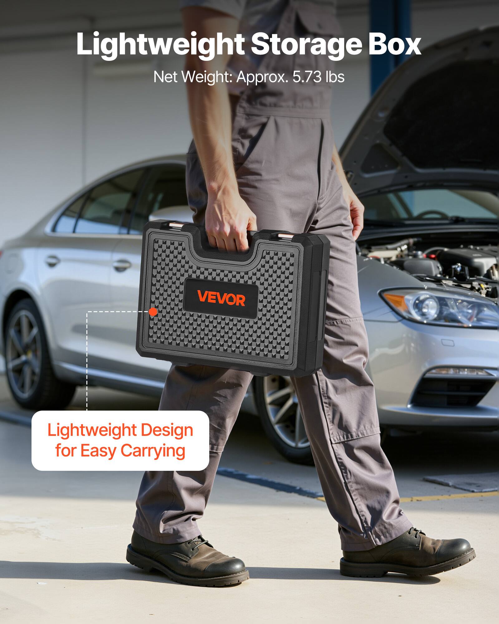 Lightweight Storage Box  
Net Weight: Approx. 5.73 lbs  

VEVOR Lightweight Design for Easy Carrying