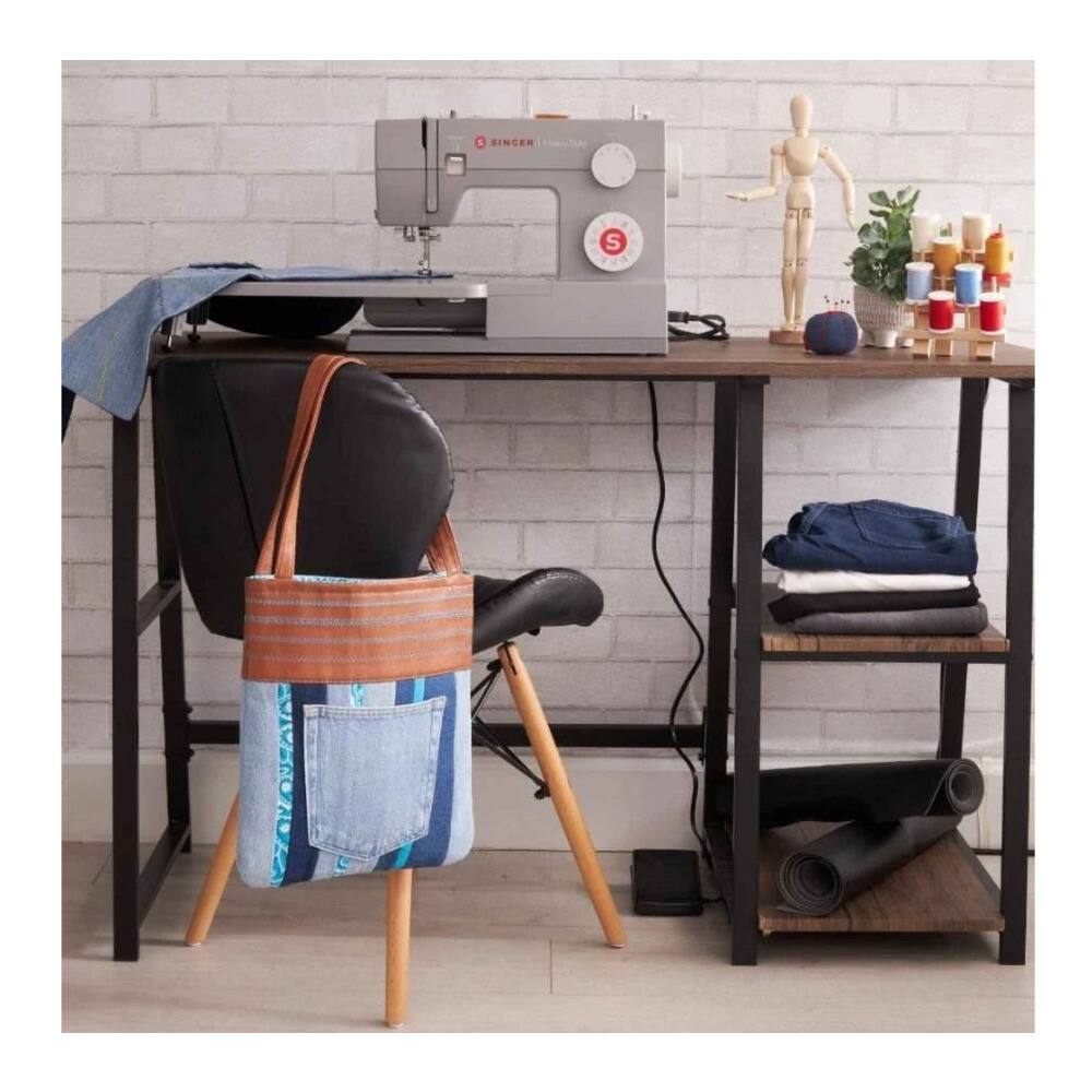 Left. Singer - Singer Heavy Duty 6380 Sewing Machine with Extension Table (Gray).