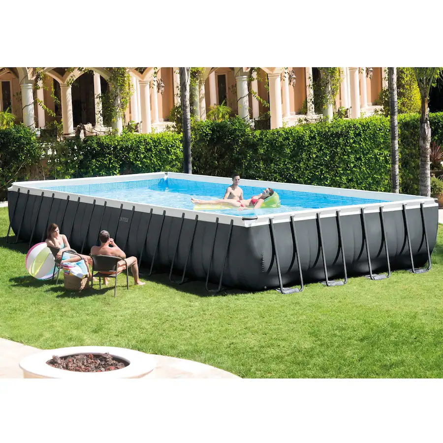 Intex Rectangular Frame Pool Set Blue 26373EH + 26669EG - Best Buy