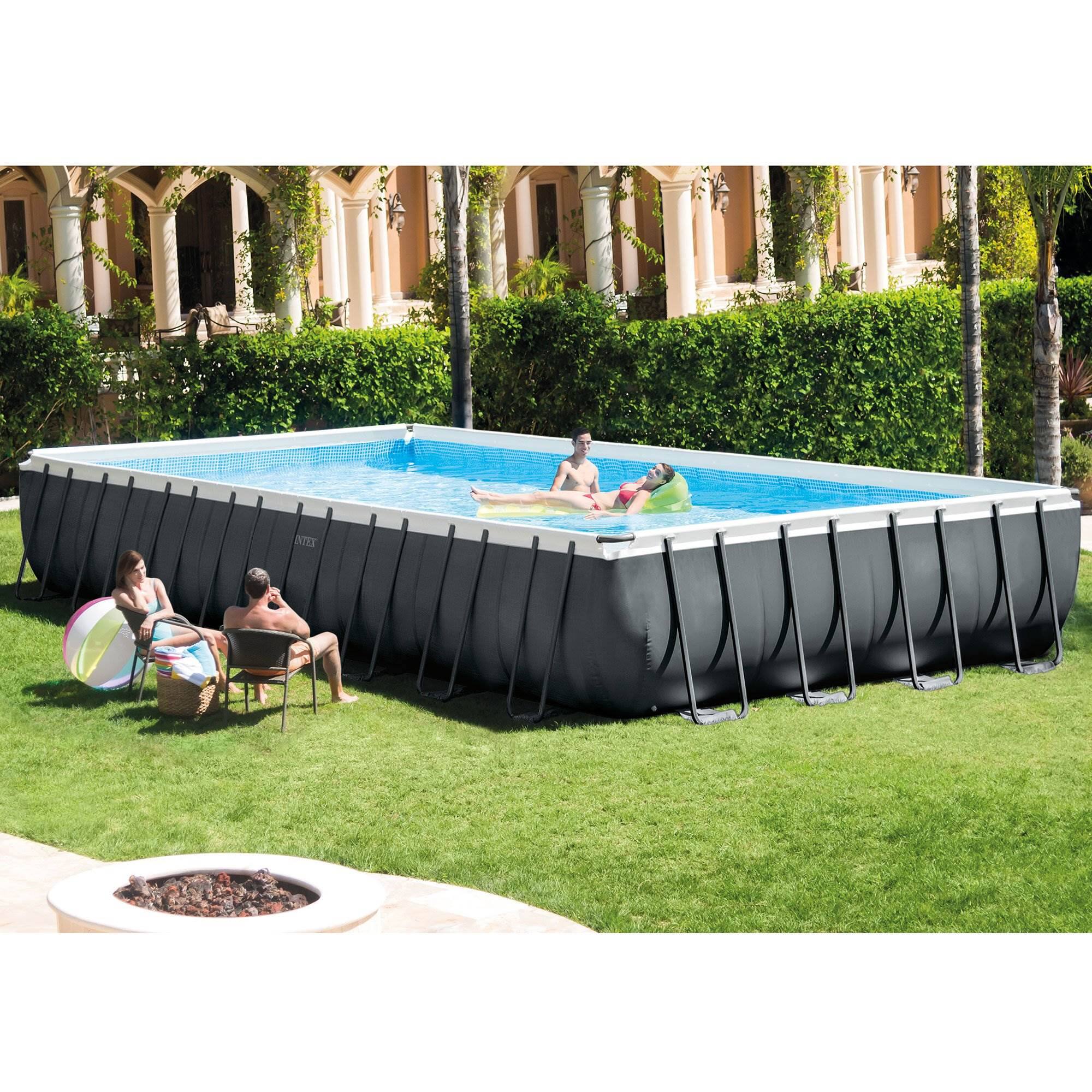 Left. Intex - Rectangular Frame Pool Set - Blue.