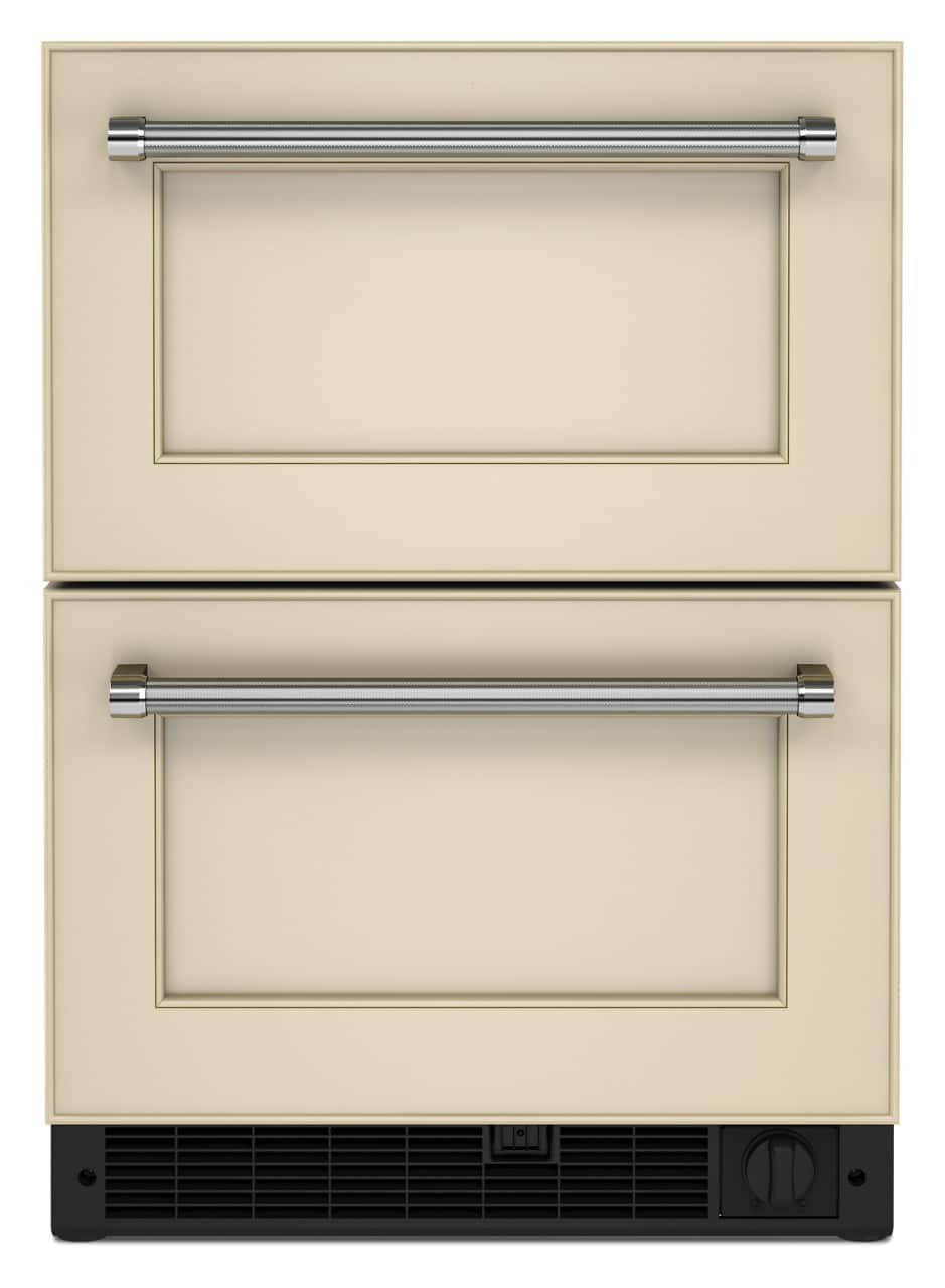 Front. KitchenAid - 4.29 Cu. Ft. Built-In Mini Fridge with Double-Drawer Refrigerator/Freezer - Custom Panel Ready.