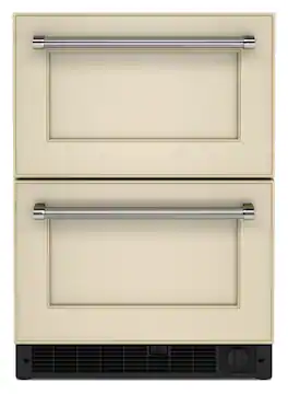 KitchenAid - 4.29 Cu. Ft. Built-In Mini Fridge with Double-Drawer Refrigerator/Freezer - Custom Panel Ready