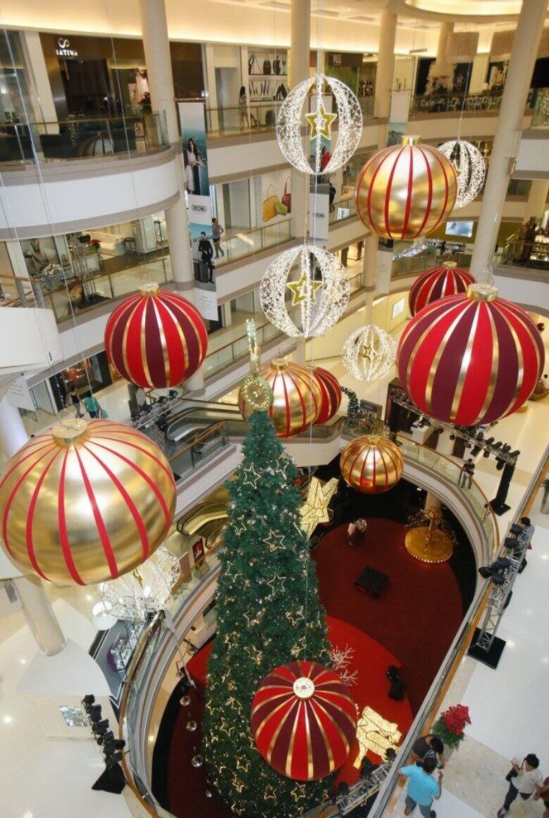 Alt View 1. GKI/Bethlehem Lighting - Lighted Inflatable Commercial Outdoor Christmas Ball Ornament - 7.5' - Red and Gold - Red.