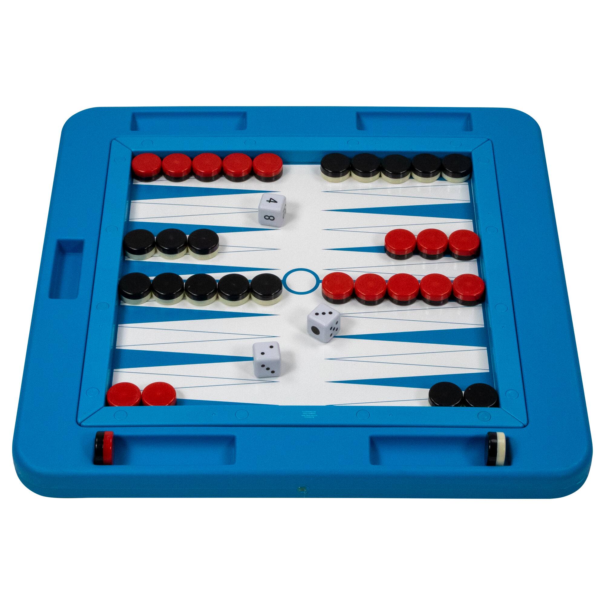 Alt View 6. Swim Central - Floating Checkers and Backgammon Magnetic Swimming Pool Board Game Combo - 20" - Blue.