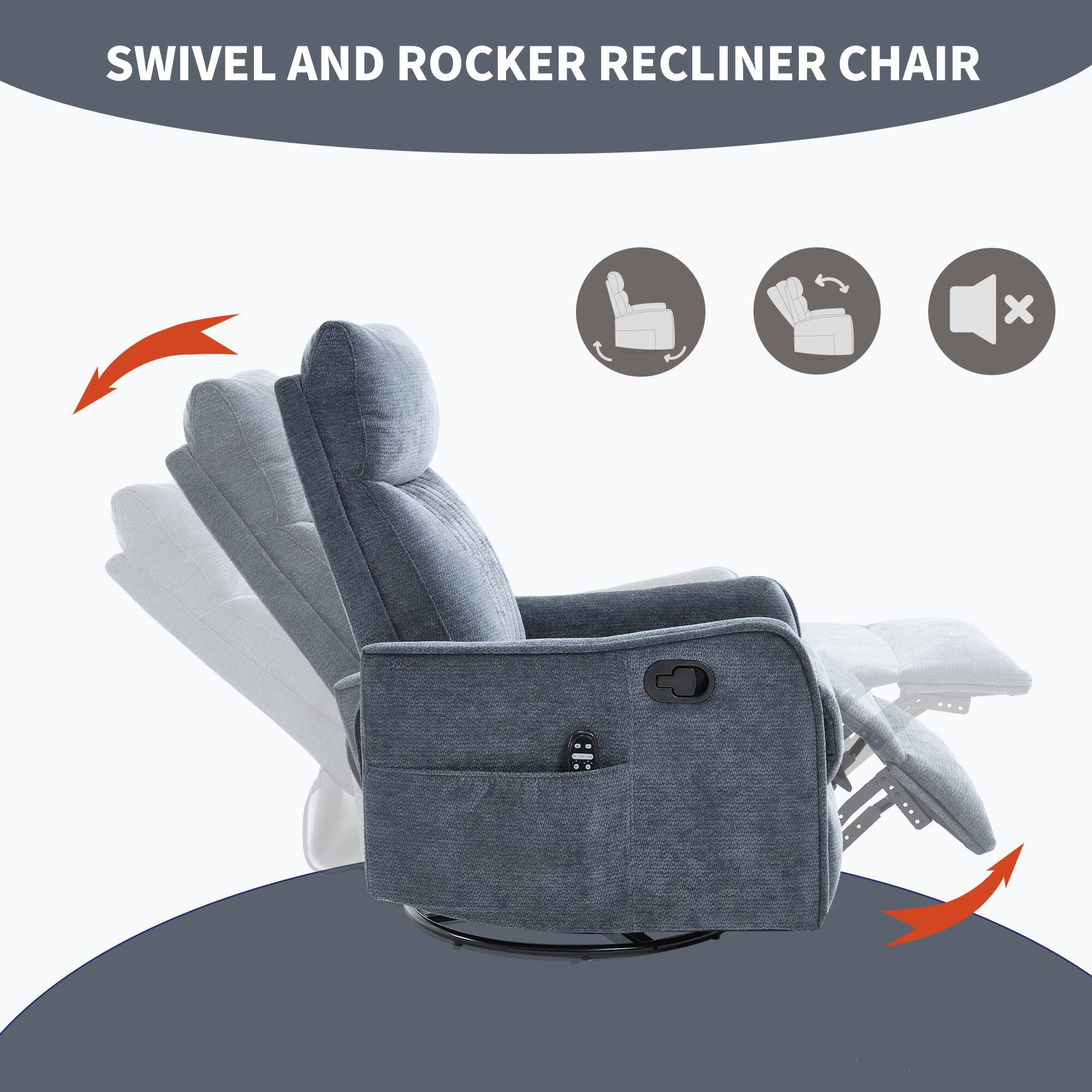 SWIVEL AND ROCKER RECLINER CHAIR