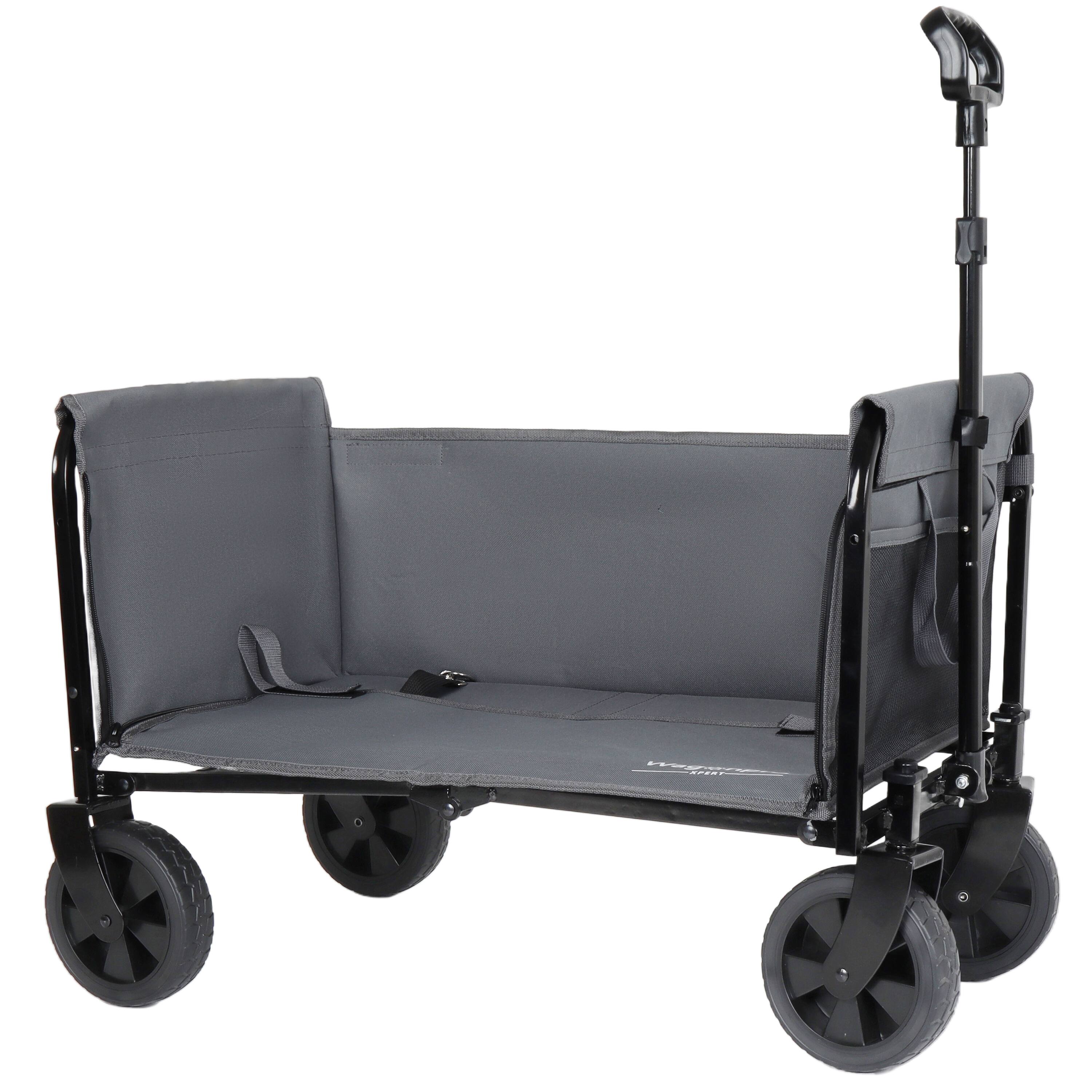 Alt View 1. TinyHomie - Heavy Duty Foldable Utility Trolley Bench Seat Dog Leash Gray.