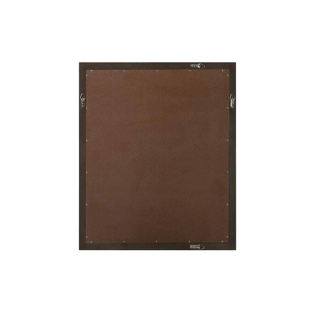 Angle. Elegant Kitchen and Bath - Noah Wooden Rectangle Mirror 30 x 36 in Chocolate Oak - Chocolate Oak.