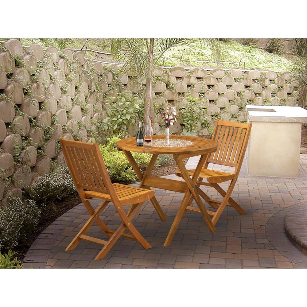 Back. East West Furniture - East West Furniture 3-Pc Patio Table Set Consists of a Wooden Folding Table and 2 Folding Patio Chairs Ideal for - Multi-Color.
