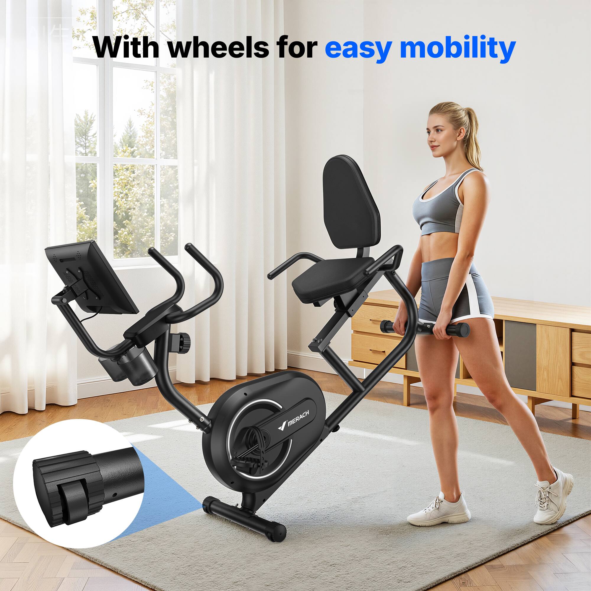 With wheels for easy mobility