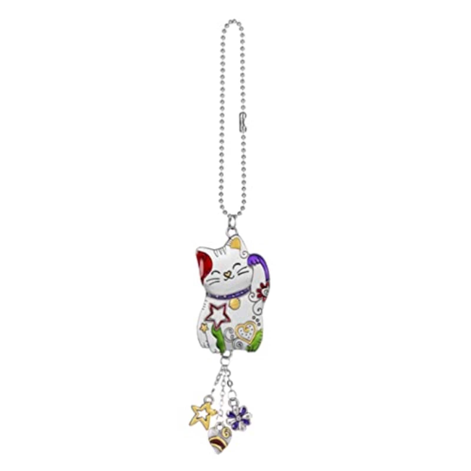 Ganz - Lucky Cat Multi Color Car Charm 7.5 inches with Chain - Silver price history on PriceWatchPro