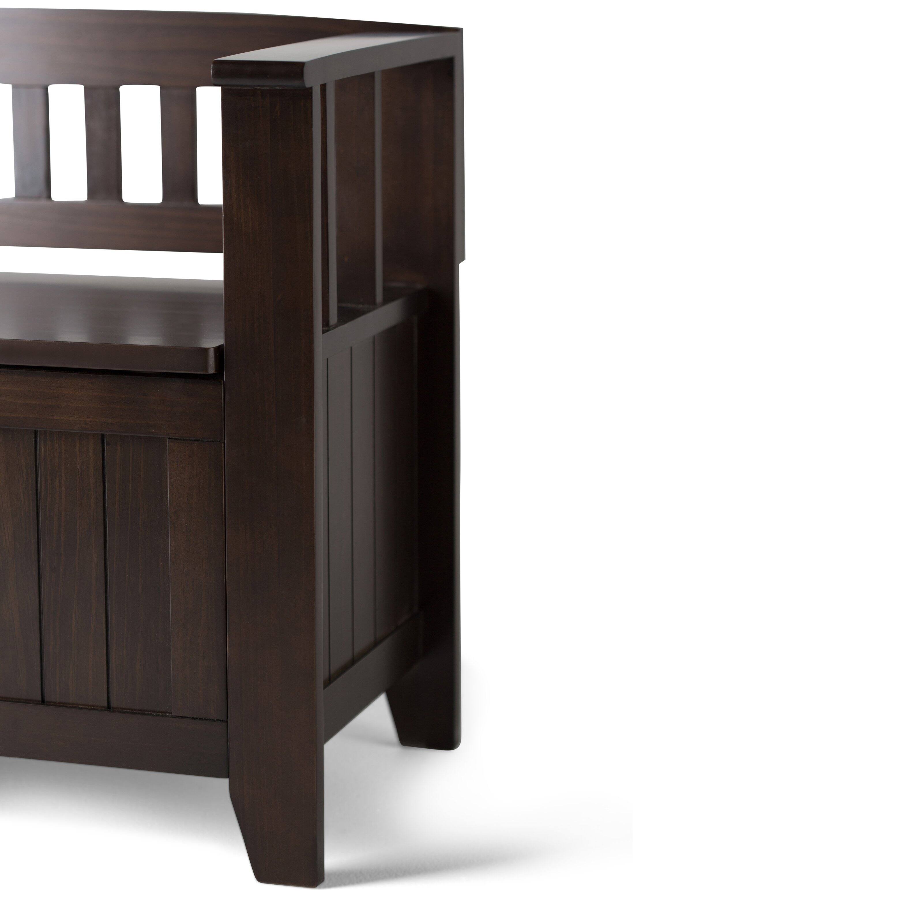 Alt View 11. Simpli Home - Acadian solid wood 48 inch Wide Transitional Entryway Storage Bench - Brunette Brown.