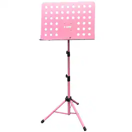 5 CORE - Music Stand Adjustable Desktop Book Stands w Mic Holder Portable Sheet Holder Metal Bookstand - Pink