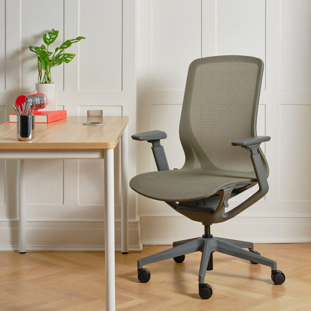Front. Branch Furniture - Aire Chair – Sleek, Lightweight Ergonomic Design with Full Adjustability & Breathable Comfort - Hunter.