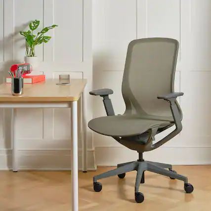 Front. Branch Furniture - Aire Chair – Sleek, Lightweight Ergonomic Design with Full Adjustability & Breathable Comfort - Hunter.