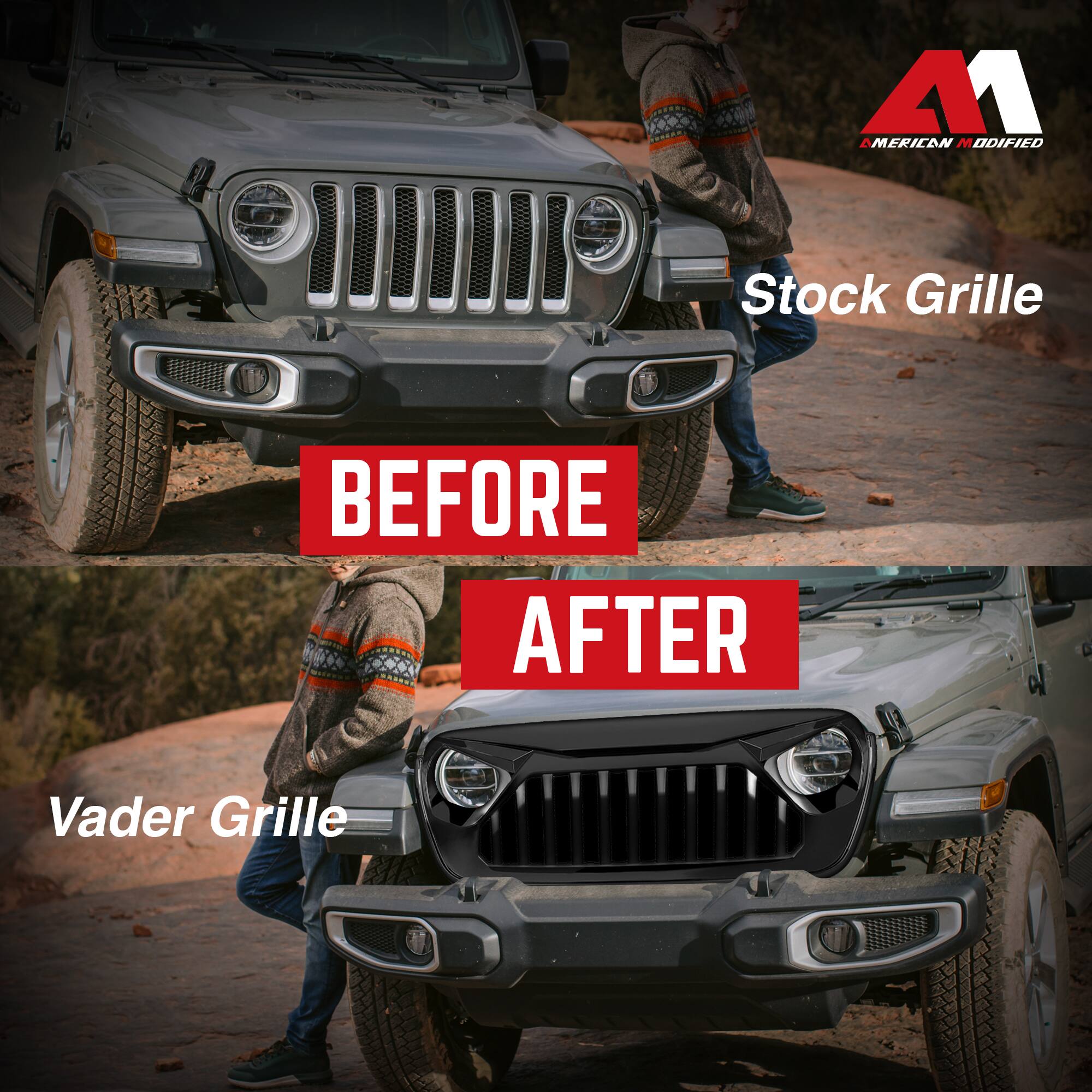 **Before**

Stock Grille

**After**

Vader Grille

American Modified