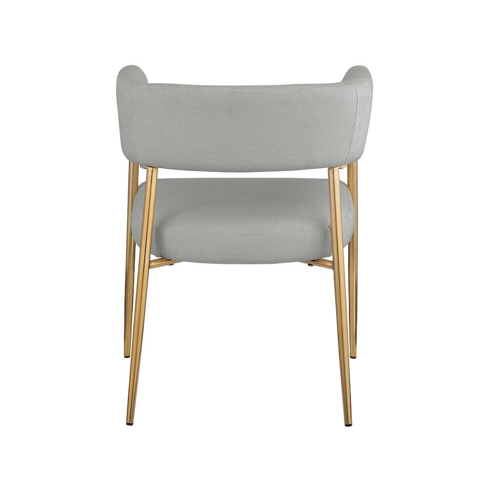 Alt View 1. Meridian Furniture - Creston Light Grey Durable Linen Textured Fabric Dining Chair - Grey.